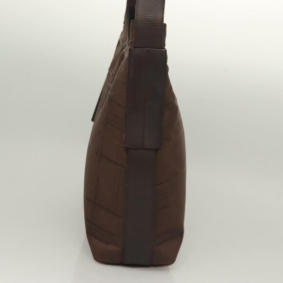 Salvatore Ferragamo Shoulder Bag Nylon Leather Brown Silver Auth - Picture 4 of 16